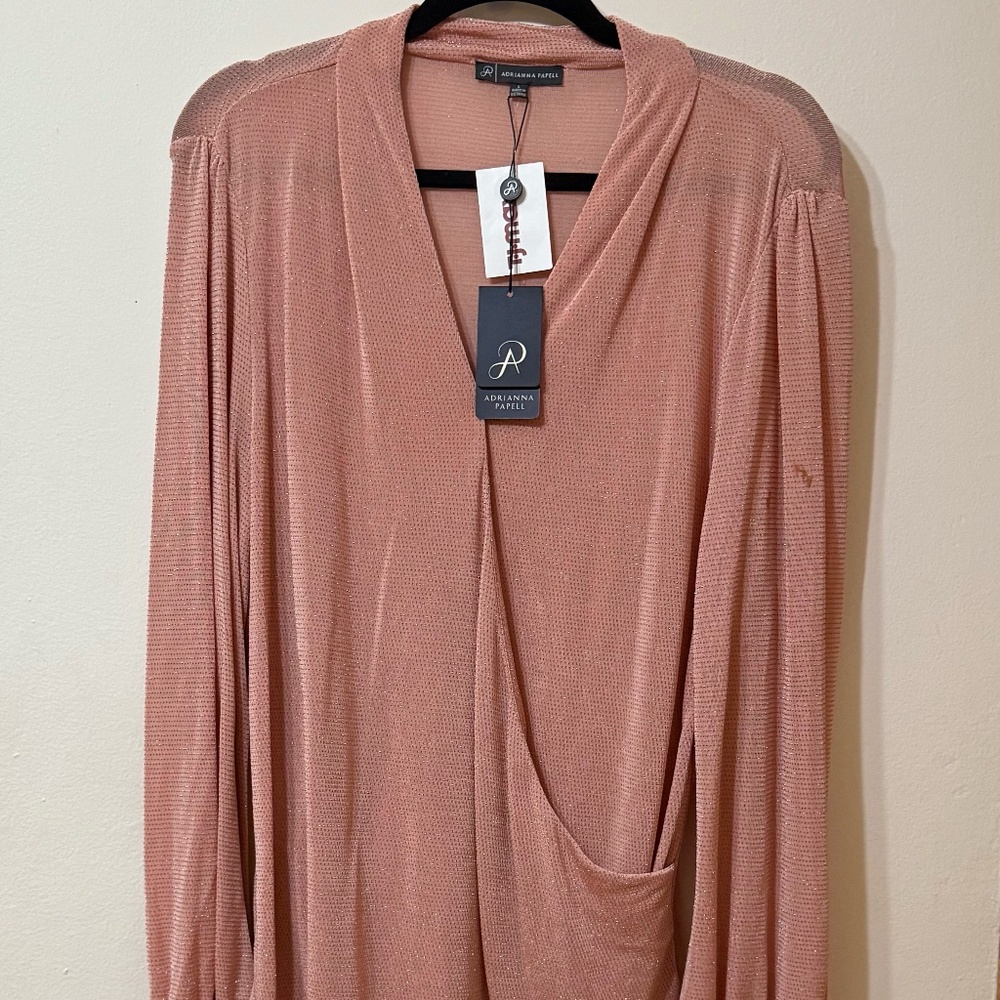 Womens  Adrianna Papell Faux Wrap Top